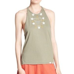 Free People We the Free Womens Tank Top, Olive Size Medium